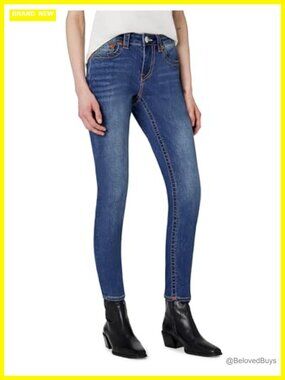 Women's Skinny Jeans, Mid Rise Stretch Denim, Ankle Length, Super Skinny Fit